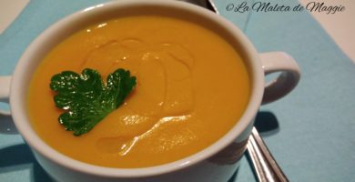 Crema de calabaza y manzana al curry