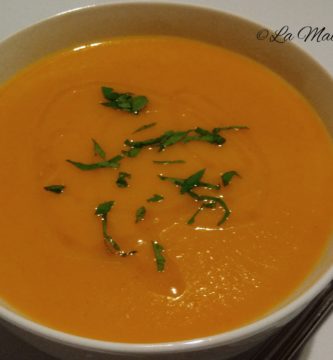 Crema de calabaza con pera