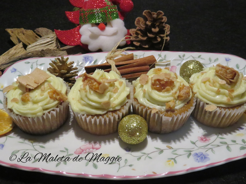 Cupcakes de vainilla y turrón