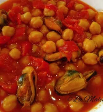 Garbanzos con mejillones en escabeche