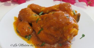 Pollo en salsa de pimientos