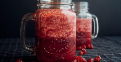 zumo de granada y naranja