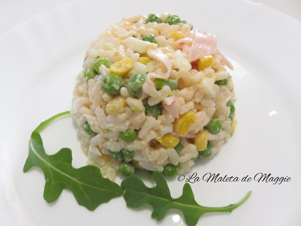 ensalda de arroz y grisantes