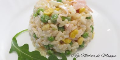 ensalda de arroz y grisantes