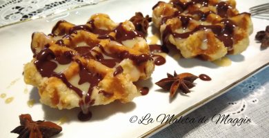 Gofres con chocolate