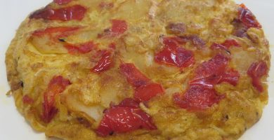 tortilla de patata y pimiento