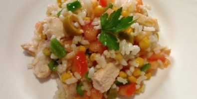 Ensalada de arroz con pavo