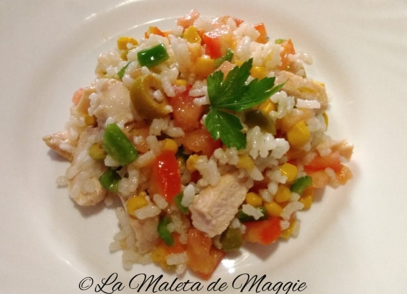 Ensalada de arroz con pavo