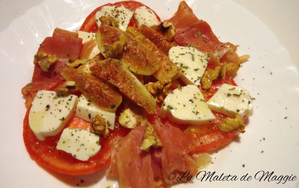 Ensalada de mozarella e higos