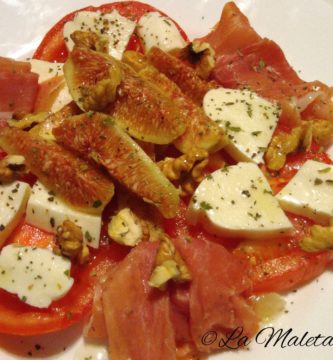 Ensalada de mozarella e higos