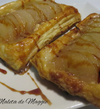 Tartaleta de hojaldre con chocolate y pera