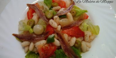 Enslada de judías con anchoas