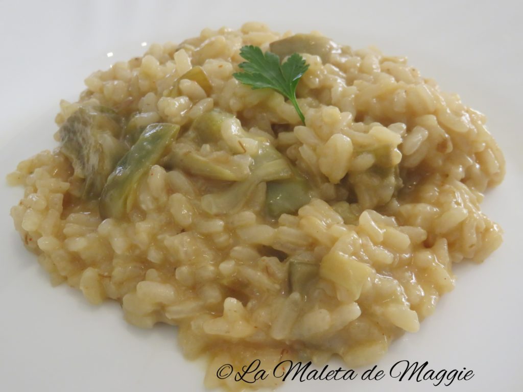 Risotto de alcachofas y jamón