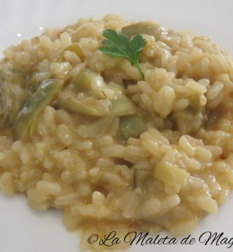 Risotto de alcachofas y jamón