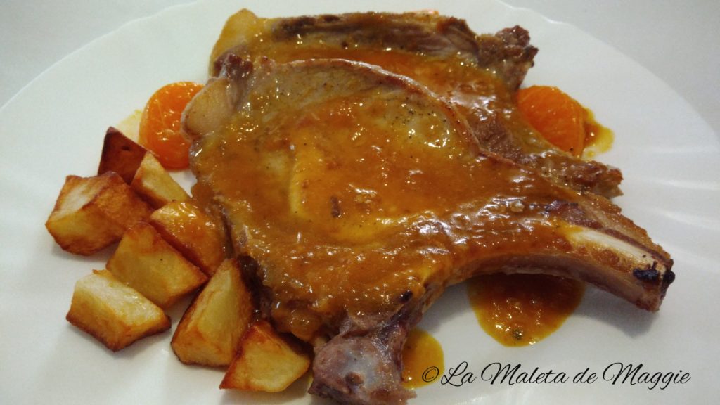 Chuletas en salsa de mandarina