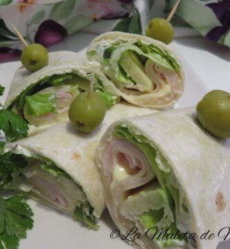 wrap de aguacate, jamón york y queso