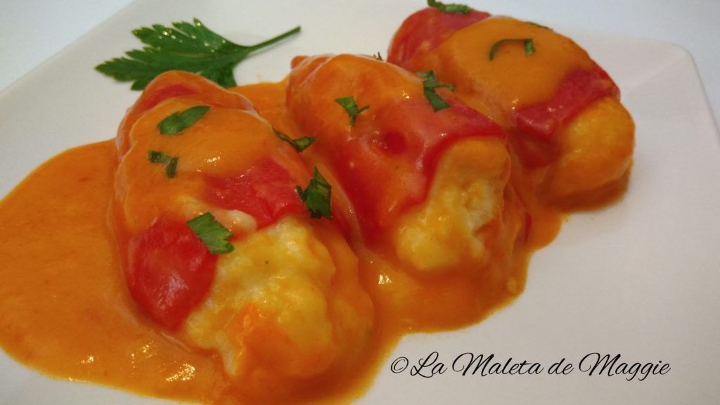 Pimientos del piquillo rellenos de brandada de bacalao