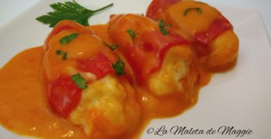 Pimientos del piquillo rellenos de brandada de bacalao