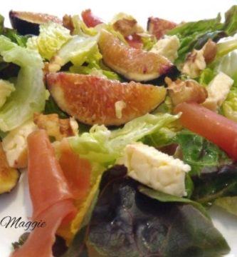 ensalada con higos y queso roquefort