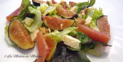 ensalada con higos y queso roquefort