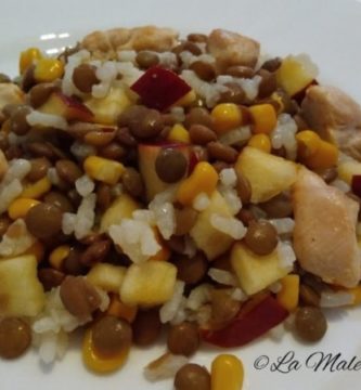 ensalada de lentejas y arroz