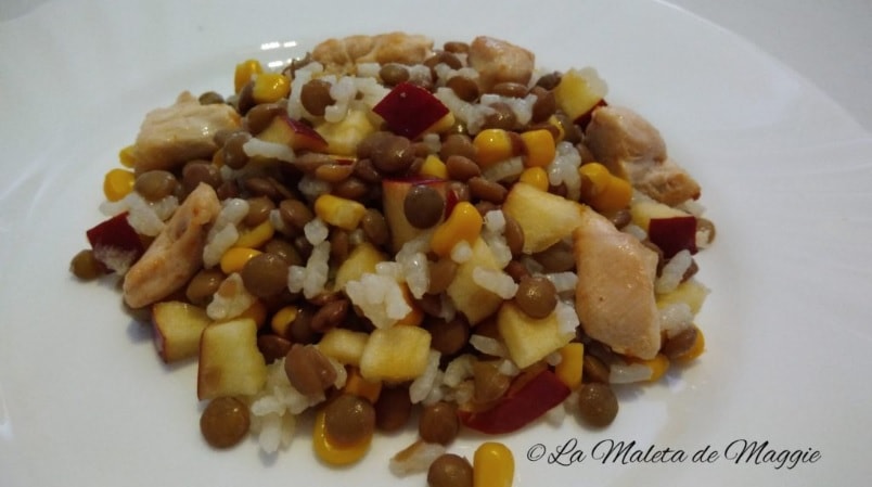 ensalada de lentejas y arroz