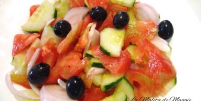 ensalada de tomate y pepino