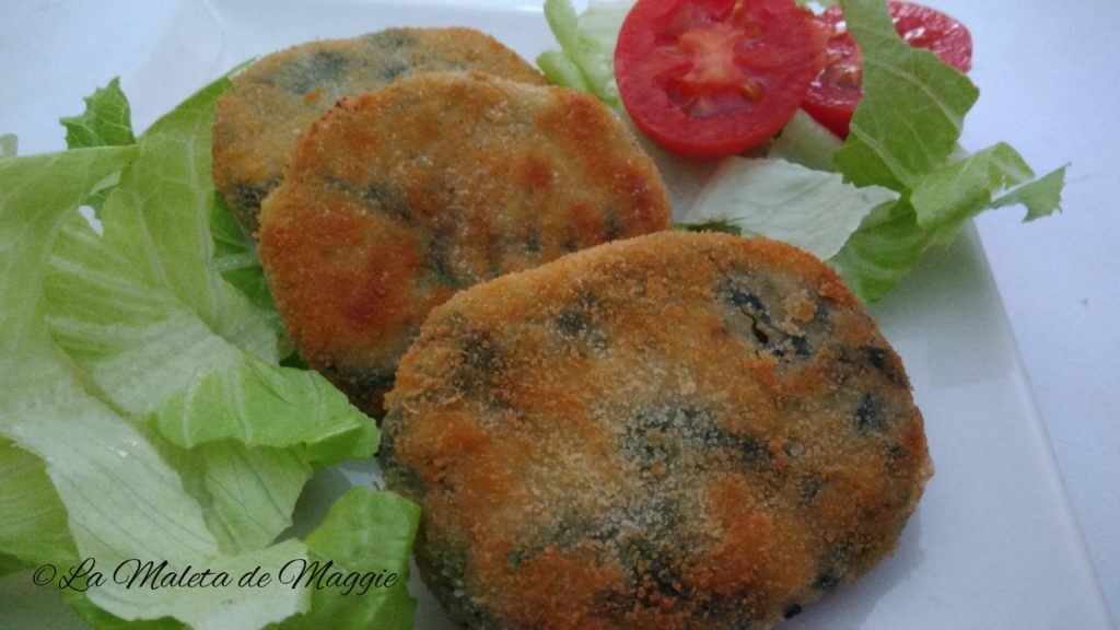 Hamburguesas de garbanzos con espinacas