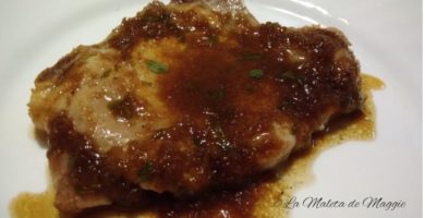 Chuleta de cerdo con salsa de menta