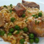 Arroz con costilla y guisantes