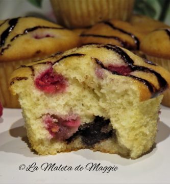 Muffins de frambuesa y nutella