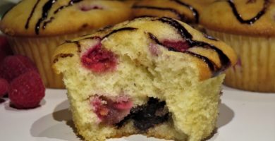 Muffins de frambuesa y nutella