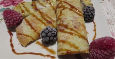 Crepes de chocolate y caramelo