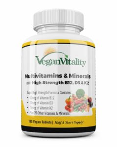 Multivitaminas y minerales veganos con vitamina