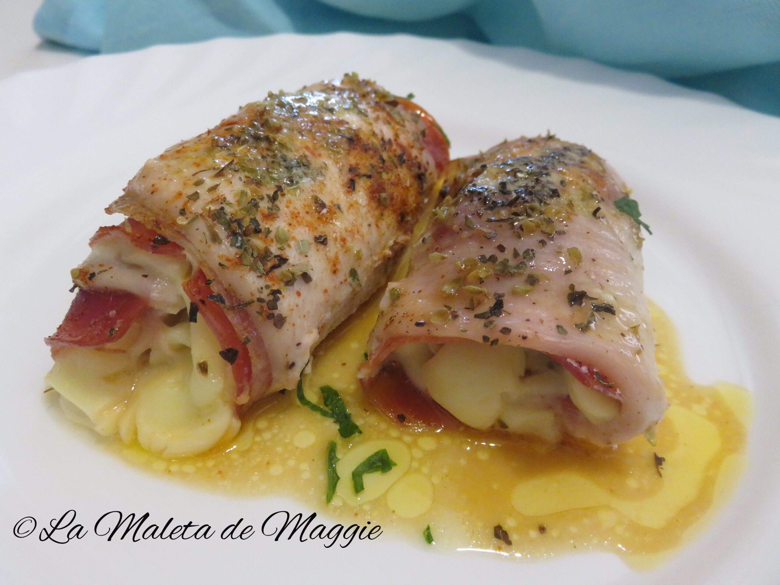 Rollitos de pollo rellenos de jamón y queso ? Recetas saludables ?