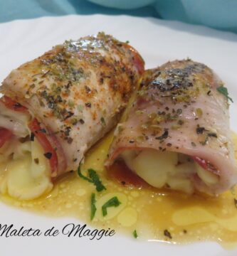 rollitos de pollo con queso y jamón