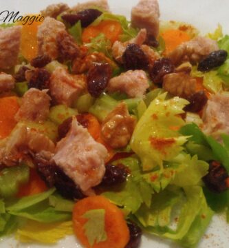 ensalada de apio, atún y zanahoria