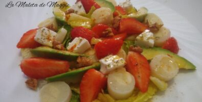 ensalada con palmitos y fresas