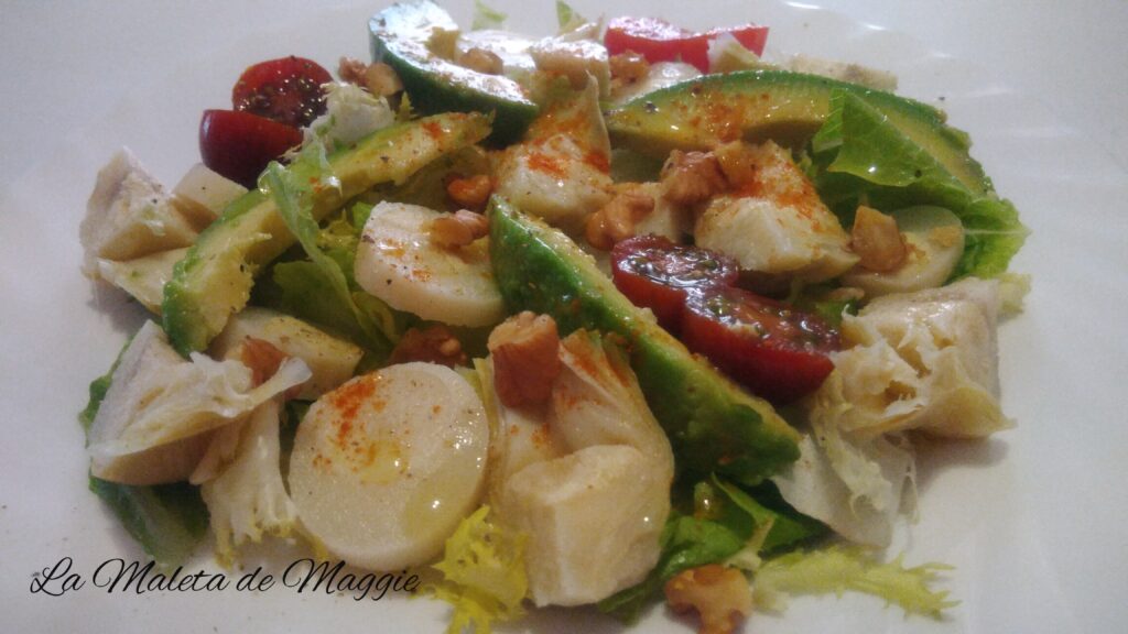 ensalada de palmitos y alcachofa