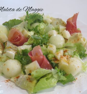 ensalada con melón y jamón