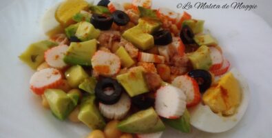 Ensalada de garbanzos con aguacate