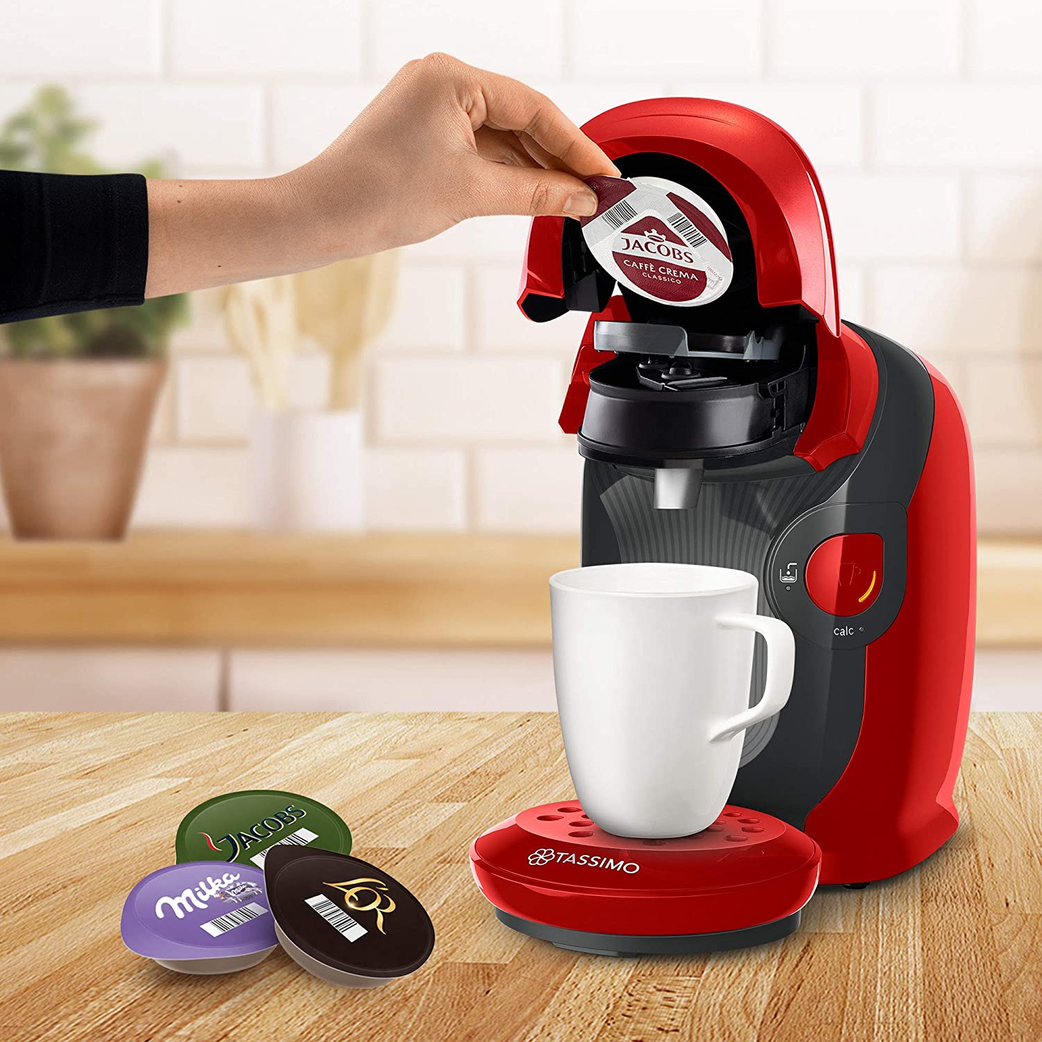 🔴 Bosch Hogar TASSIMO Style, Cafetera de Cápsulas, Compacta, Rojo
