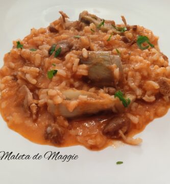 arroz caldoso con alcachofas