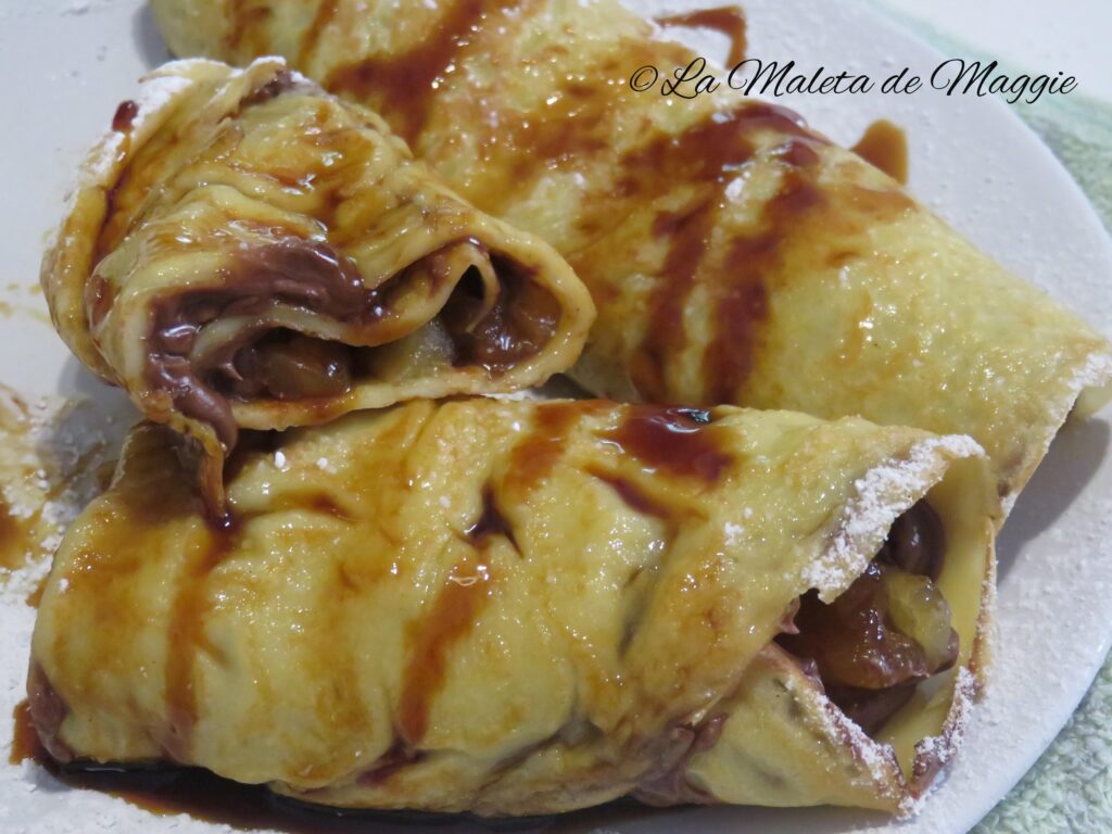 crepes de chocolate y manzana