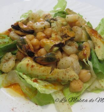 ensalada de garbanzos y mejillones