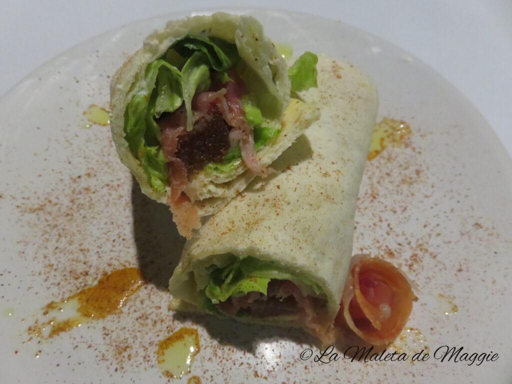 wrap de jamón serrano y membrillo