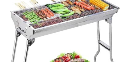 Uten Barbacoa Portátil de Acero Inoxidable Barbacoa Plegable Parrillada Asador al Aire Libre BBQ de Carbón para Cocinar Camping Senderismo Picnics…