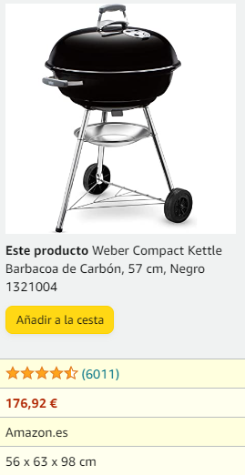 Combustible Weber Compact Kettle 
