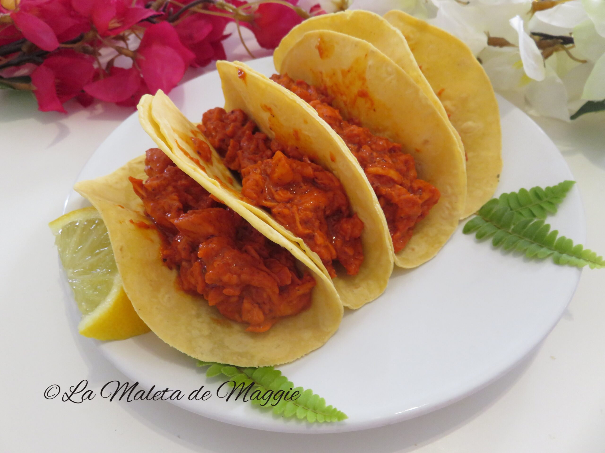 Tacos de pollo en achiote | La Maleta de Maggie