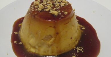 Flan de turrón